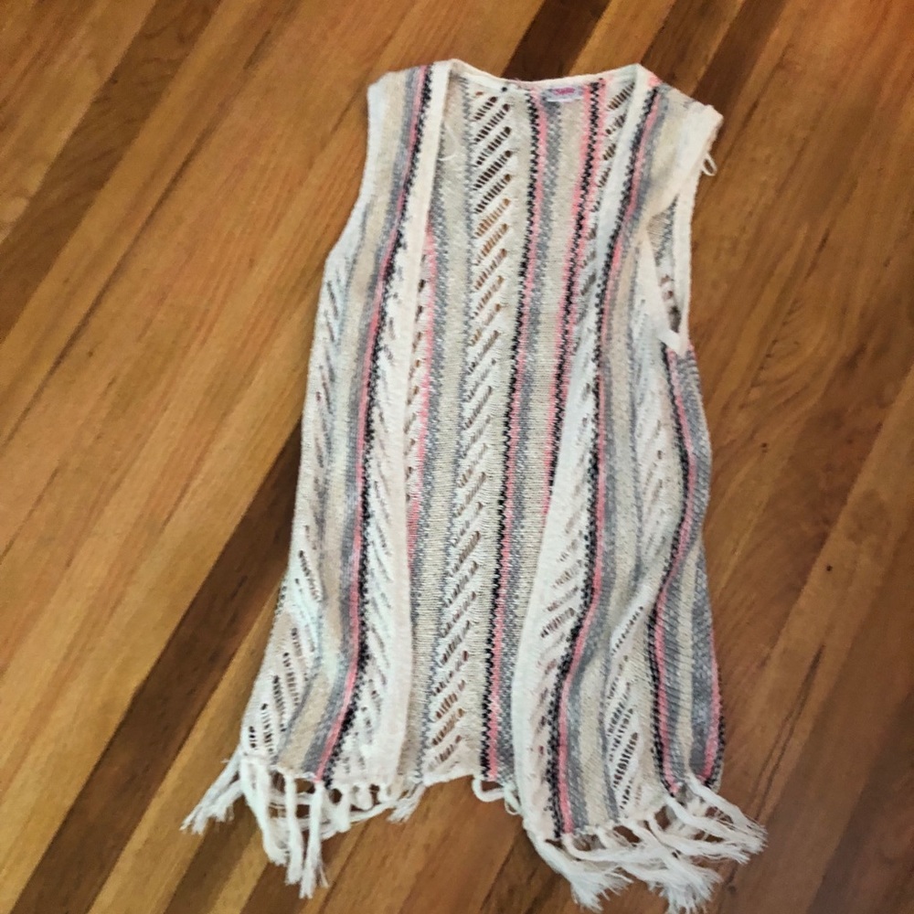 A rainbow cardigan